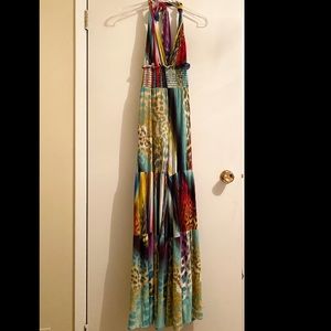 Multi Pattern Wide-leg Halter Jumpsuit